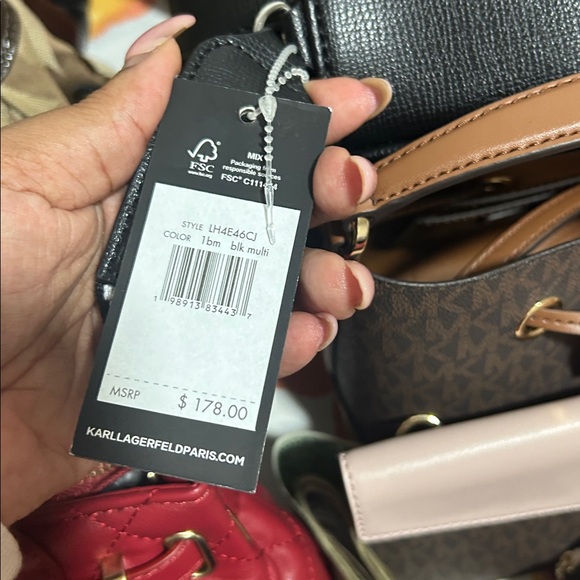 Karl Lagerfeld Black Bag with Colorful Embroidery - Picture 3 of 6